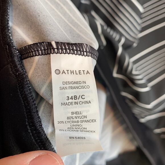 Athleta Chevron Tankini black white 34B/C - Picture 8 of 12